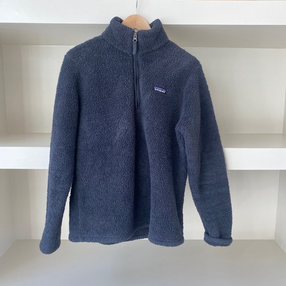 Women's Patagonia 1/4 Zip Fleece Charcoal Blue Grey Size Large
